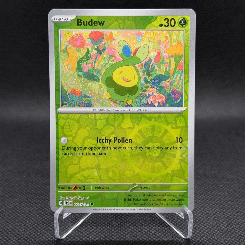 Budew Prismatic Evolutions Reverse Holo Pokémon Card #004